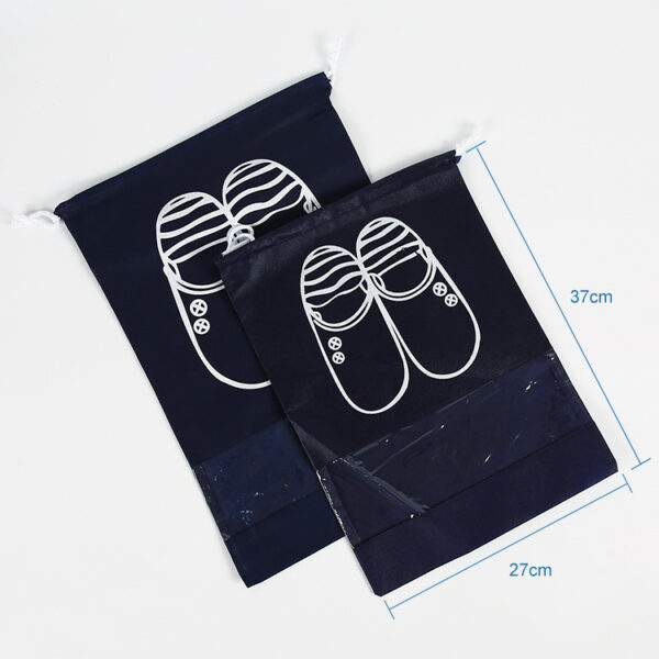 Custom color recycled non woven drawstring shoe dust bag - Image 2