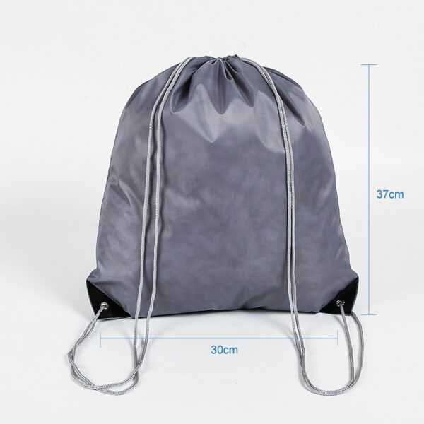 Wholesale custom logo printed large grey packaging drawstring bag - Image 2