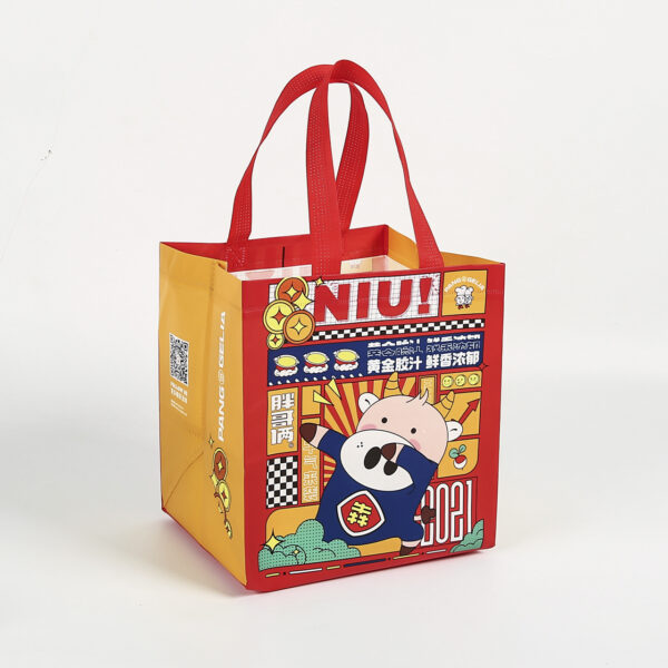 Wholesale custom logo printed reusable tote ultrasonic heat sealed shopping non woven bag