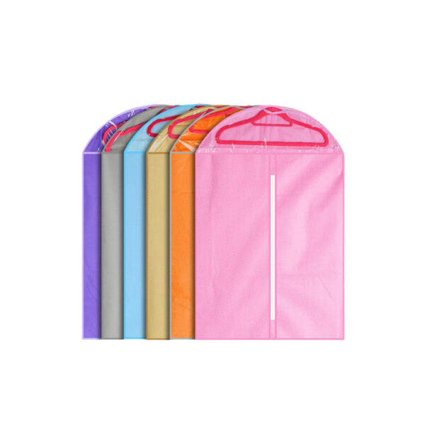 Custom made pink recycle foldable non woven zipper suit garment bag clothes cover