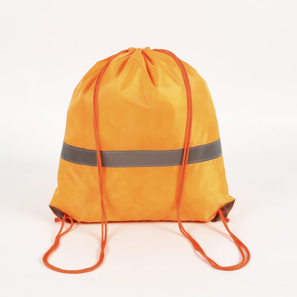 Custom stitch personalized assorted color orange polyester promo small drawstring bags