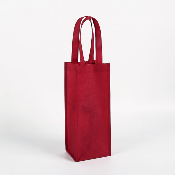 PET non woven foldable single bottle wine gift bag