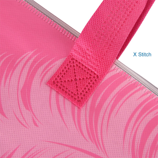 Custom wholesale pink reusable pp non woven beach tote bag - Image 6