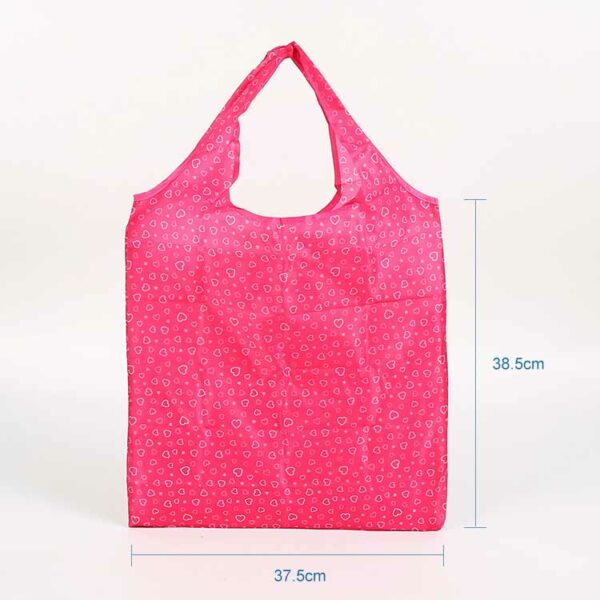 Eco friendly reusable 190T PET logo pockets foldable tote bag - Image 2