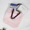 Custom reusable small pink cartoon cotton shopping tote bags for women