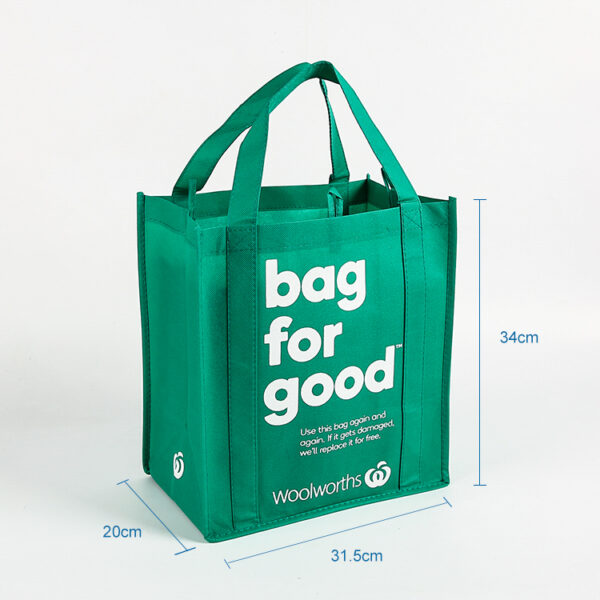 Private label reusable reinforced handle grocery non woven fabric tote shopping bags with custom logo - Image 3