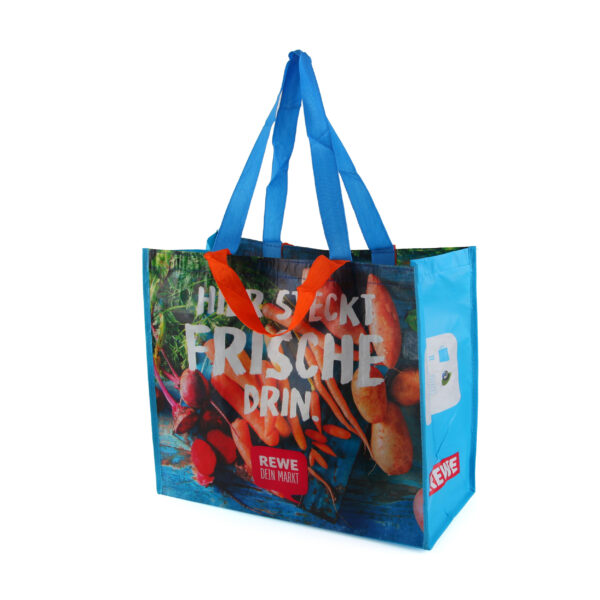 Eco friendly grocery second hand tote bags long strap with print hight quality