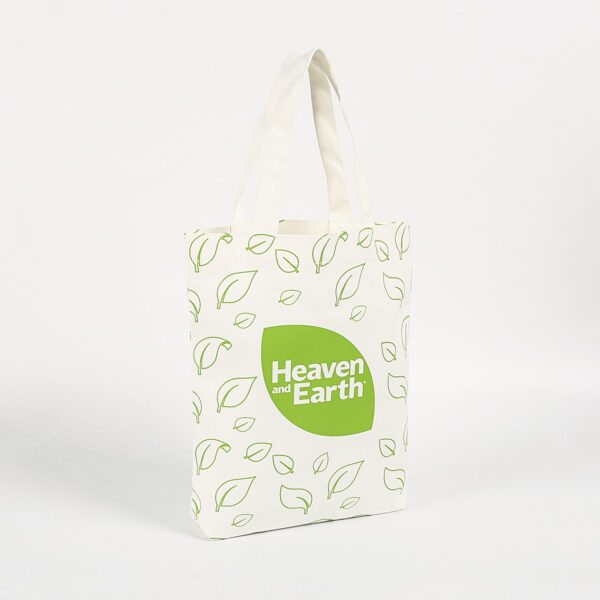 Luxury eco cotton material canvas bag with flower graphic