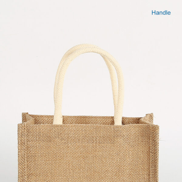 wholesale eco reusable small jute burlap tote shopping bags - Image 4