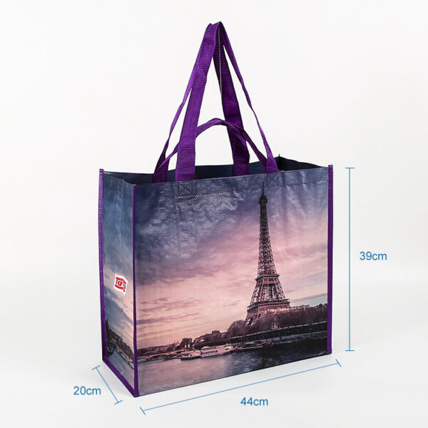 Wholesale eco friendly PP woven custom print reusable shopping bag - Image 3