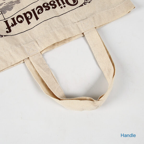 Full color custom logo screen printed vintage plain eco friendly shopping cotton canvas beach tote bag - Image 5