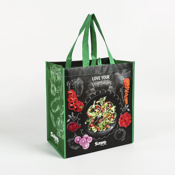 Custom printed vegetables small non woven bag with handle