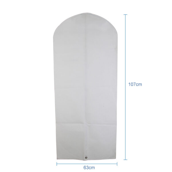 Custom overnight white non-woven wedding dresses hanging garment bag suit dust clothing cover - Image 3