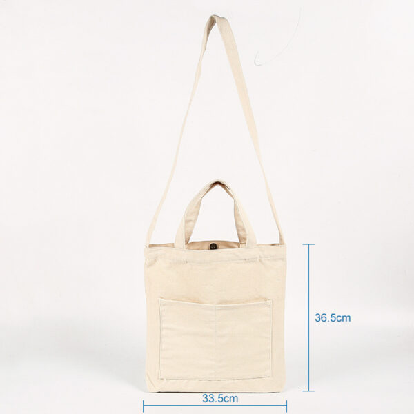 Heavy duty plain woman shoulder canvass tote bag for shopping - Image 2