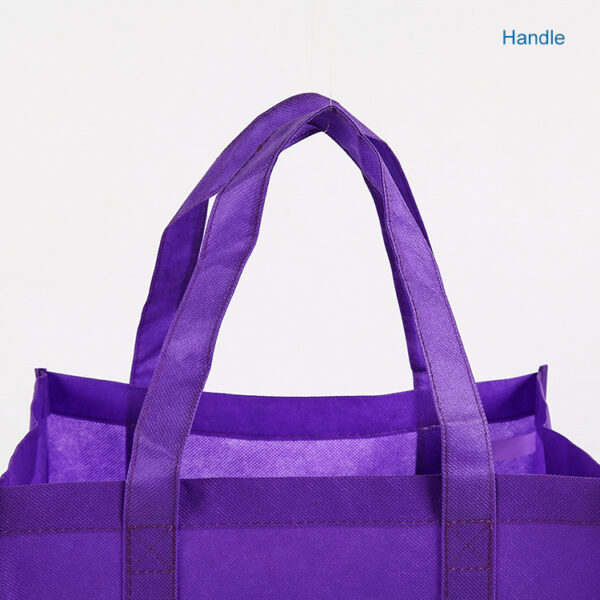 Top quality purple nonwoven reusable shopping tote bags for grocery with logos reusable - Image 4