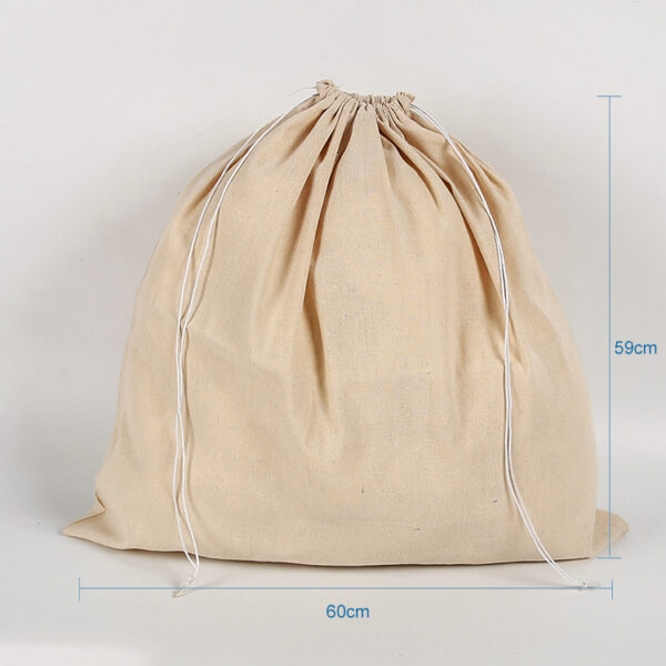 Custom large cotton packaging dust drawstring string bag for clothes apparel - Image 2