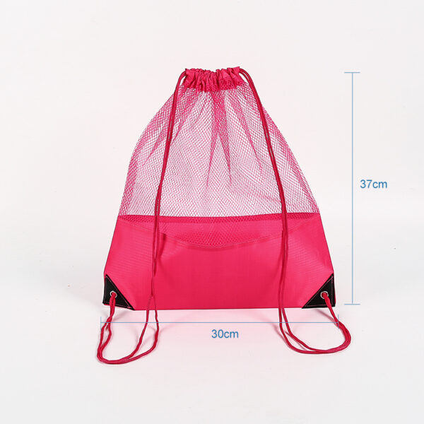 Multi use polyester mesh sport shopping bagpack drawstring bag for men - Image 2