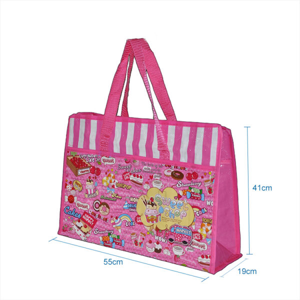 PP woven custom design eco friendly packaging cloth shopping bags with logos reusable - Image 2