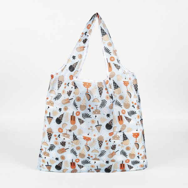 Eco friendly custom 190T PET foldable pocket tote bag