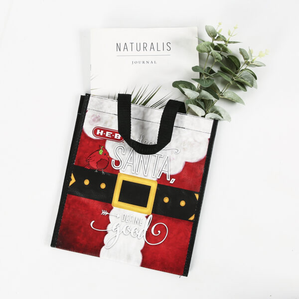 Custom all over print christmas PP woven packaging frosted tote bag - Image 2