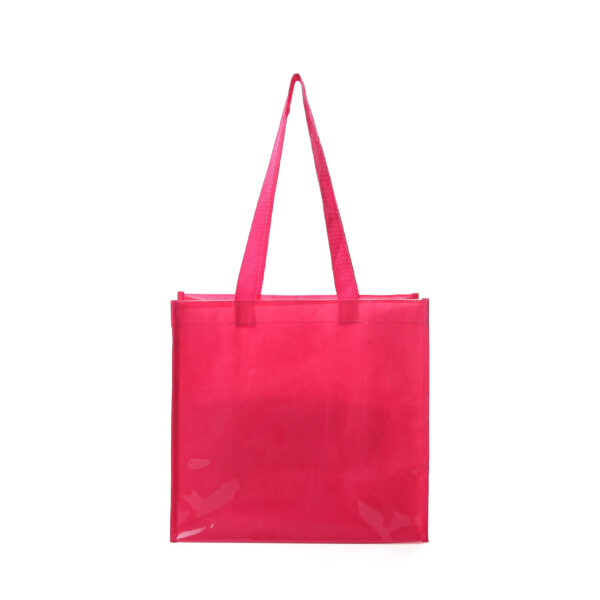 Eco friendly bulk strong gusset custom see through tote bag