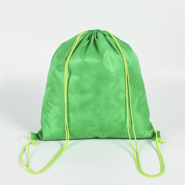 Popular waterproof  matte green PET drawstring bag for logo