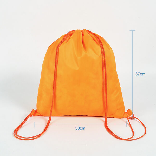 Eco friendly backpack orange shopping reusable PET drawstring bags - Image 2