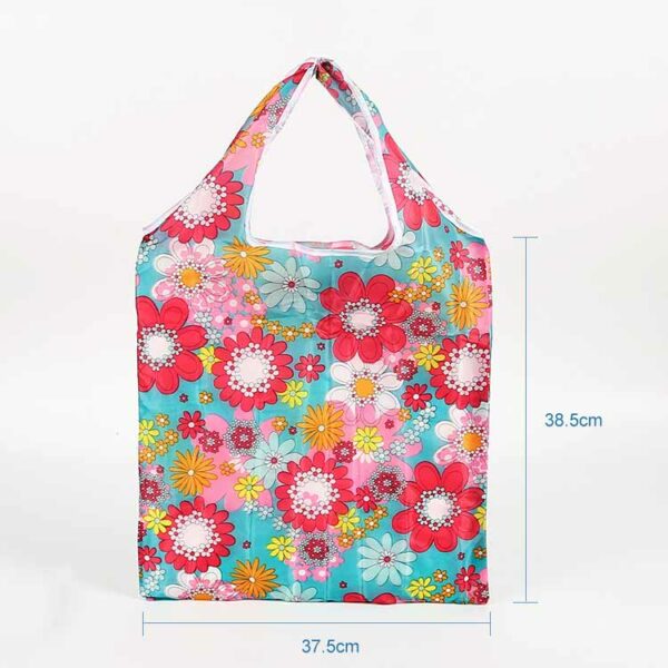 Customized foldable eco friendly reusable 190T PET iridescent shopping bag - Image 3