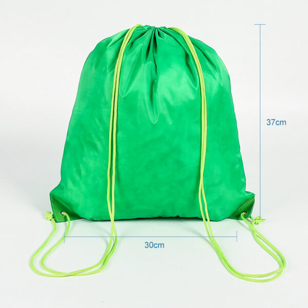 Custom logo printed green double string shoe dust drawstring bag - Image 2