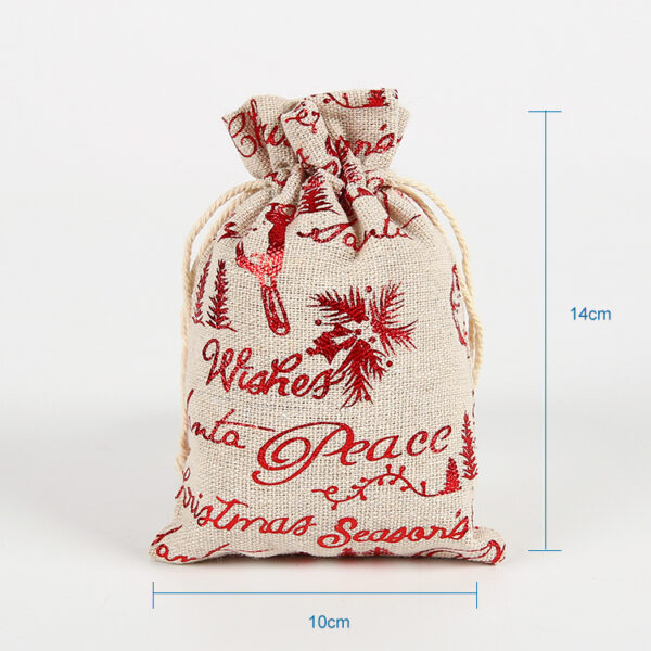 Custom printed jute jewelry dust bag drawstring foil xmas gift bags for perfume - Image 2