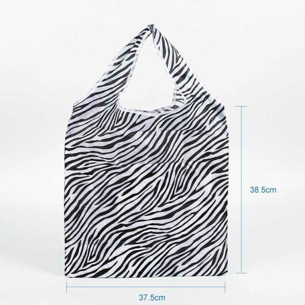 Eco friendly 190T PET custom logo reusable foldable washable bags for grocery shopping - Image 2