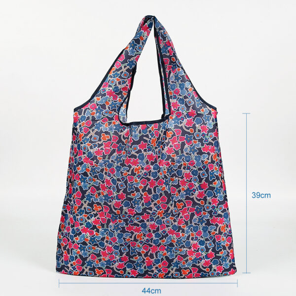 Custom eco friendly reusable fashion 190T PET foldable bags for shop - Image 3