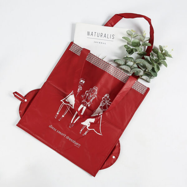 Custom reusable reusable pp non woven tote folding shopping bag - Image 2