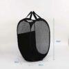 Wholesale heavy duty washable travel small black mesh storage laundry bags with handles