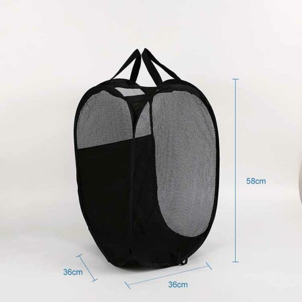 Wholesale heavy duty washable travel small black mesh storage laundry bags with handles - Image 2