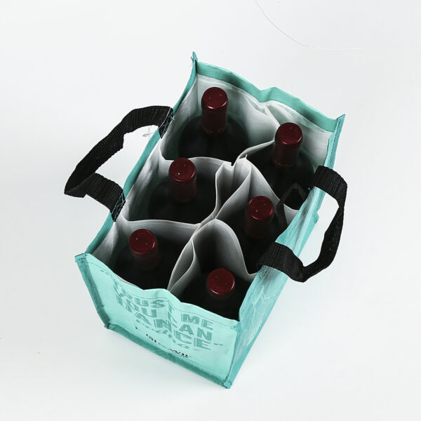 Gravure printing PP woven wine bottle carrier bag for wine - Image 2