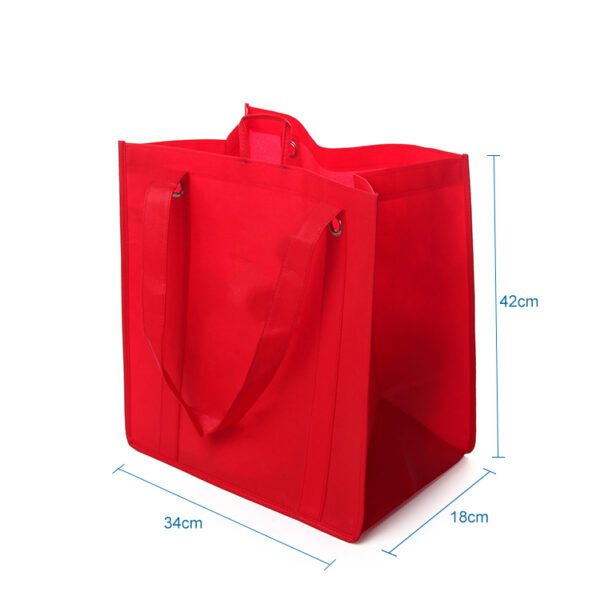 Customized reusable  non woven recycled fabric grocery tote shopping bag with handle - Image 2