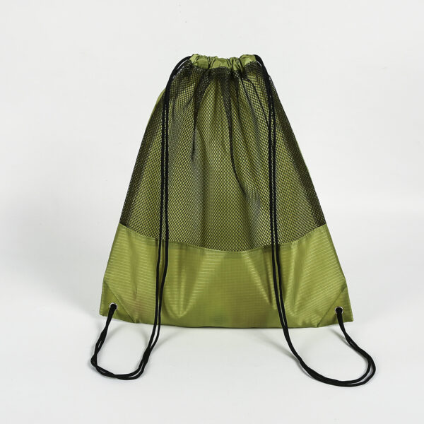 Customized promotional small green eco PET mesh package drawstring bag