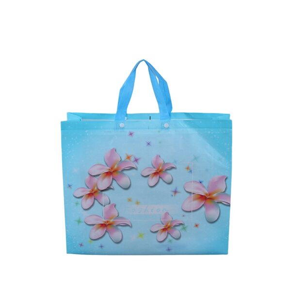 Custom recycle ultrasonic grocery tote fabric PP nonwoven button shopping bag