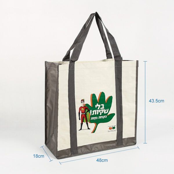 Wholesale portable reusable eco friendly custom logo PP woven fabric shopping bags - Image 3