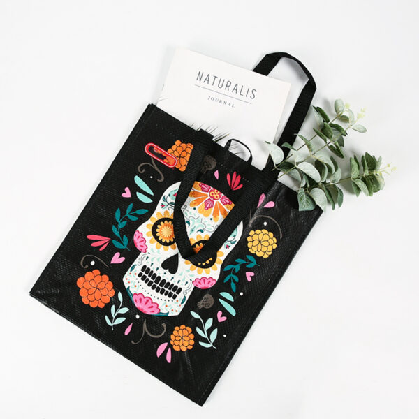 Wholesale portable black glossy cheap reusable small shopping bags - Image 3