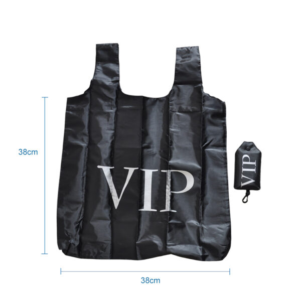 Reusable wholesale black women grocery reusable eco friendly shopping foldable tote bag - Image 2