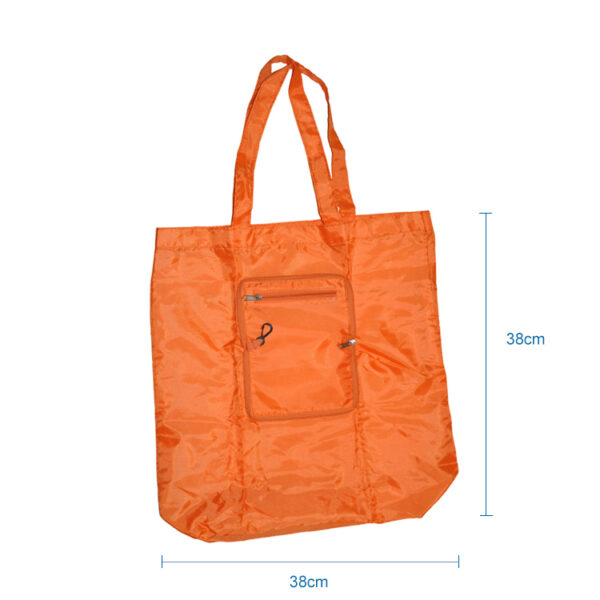 Factory eco friendly reusable custom folding shopping tote bags with zipper - Image 2