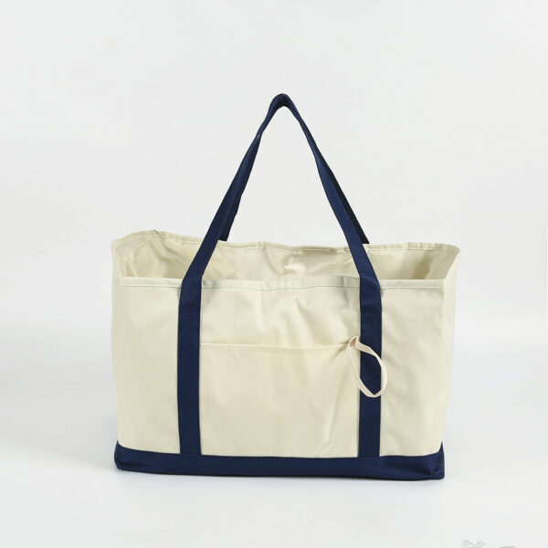 Jumbo recyclable PET packable tote beach bag with multipocket