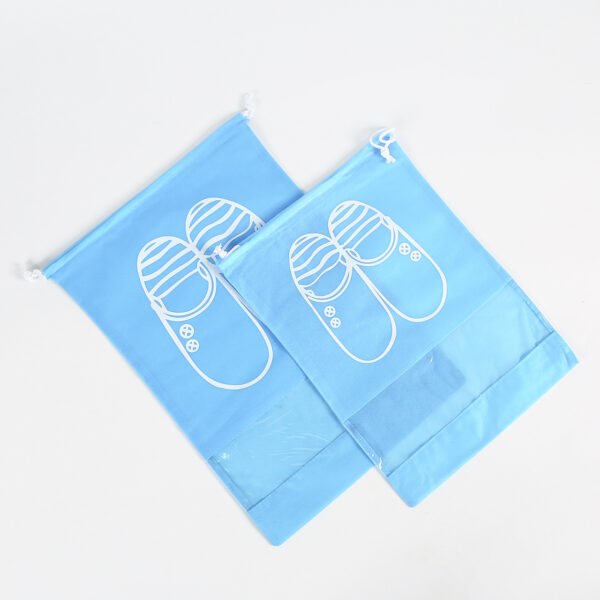 Custom organic blue kid shoe drawstring cover dust bags