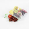 RPET small reusable mesh reusable produce bags with drawstring packaging vegetable