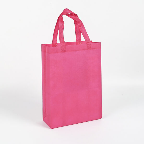 Eco friendly hot pink reusable customized non woven tote shopping bag for groceries