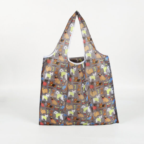 Custom made fashion design ripstop eco recycle reusable foldable shopping tote bag with animal pattern