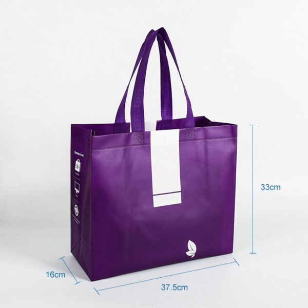 Eco friendly supermarket grocery laminated PP non woven reusable custom shopping tote ultrasonic bag - Image 2