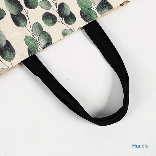 Reusable digital printing women cotton canvas tote  shopping bag - Image 4